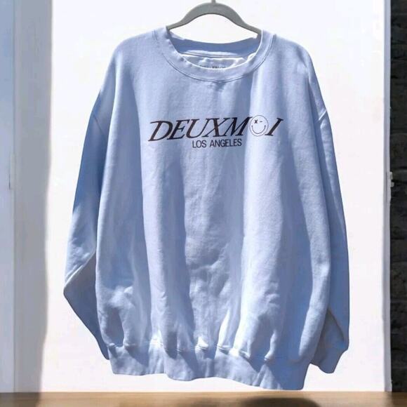 Deuxmerch Deuxmoi Sushi Bar Emoji Sweatshirt White Crewneck 3X Retro Graphic - Picture 1 of 8